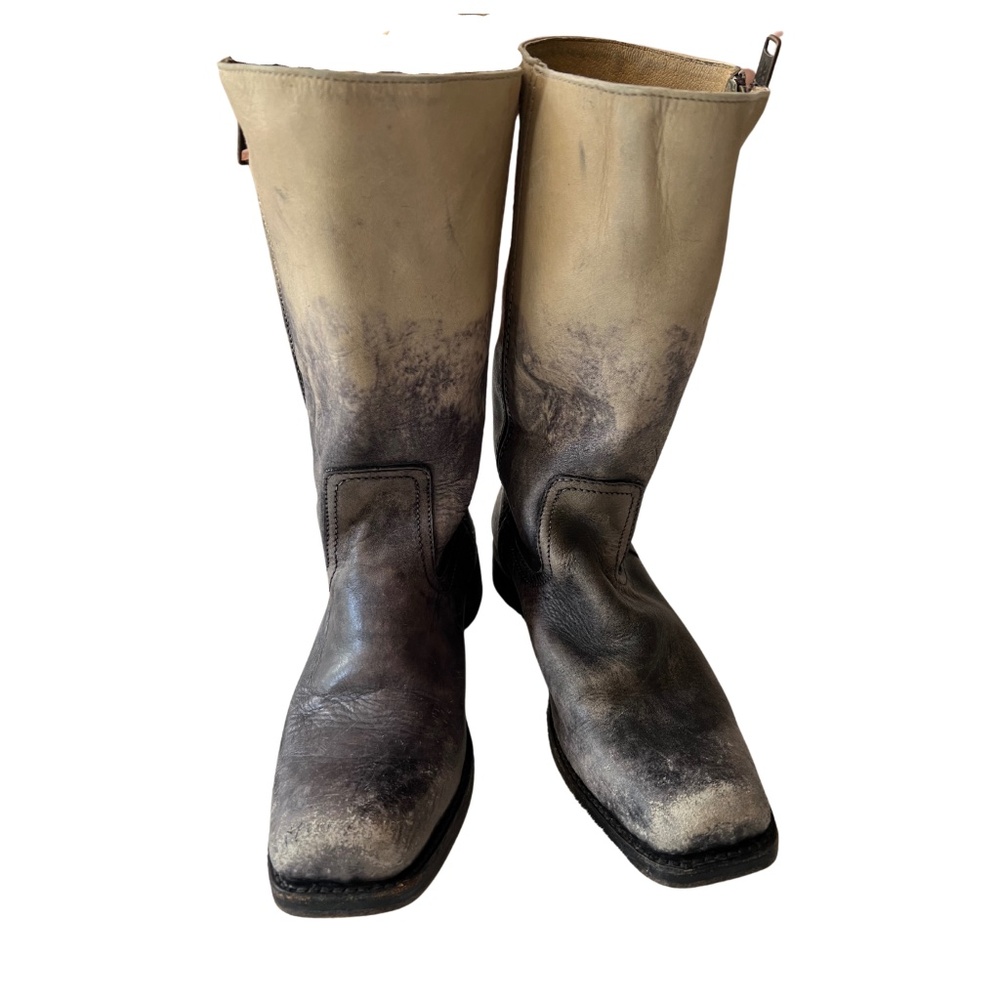 Frye Distressed Leather Ombre Riding/Motorcycle Boots